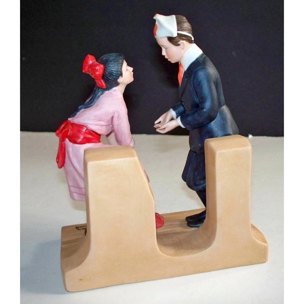 Norman Rockwell First Dance Danbury Mint Porcelain Figurine 1980 Japan Excellent